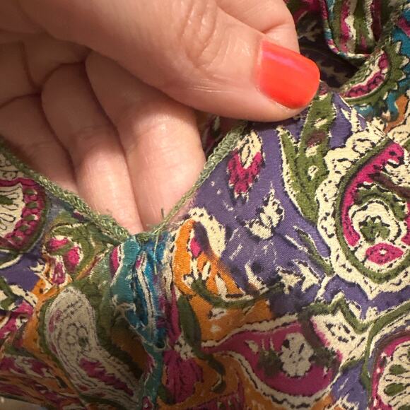 Tolani colorful paisley print short sleeves tunic top size M - Picture 6 of 15